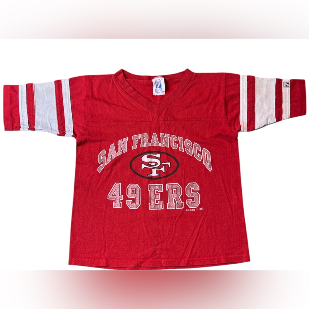 LOGO 7 Vintage Red San Francisco 49ers Kids Jersey UNISEX